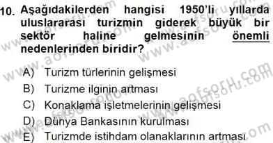 Turizm Ekonomisi Dersi Ara Sınavı Deneme Sınav Soruları 10. Soru