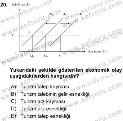 Turizm Ekonomisi Dersi 2015 - 2016 Yılı (Vize) Ara Sınavı 20. Soru