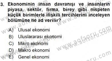 Turizm Ekonomisi Dersi 2015 - 2016 Yılı (Final) Dönem Sonu Sınav Soruları 3. Soru