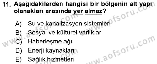 Turizm Ekonomisi Dersi Ara Sınavı Deneme Sınav Soruları 11. Soru