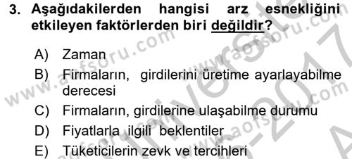 Turizm Ekonomisi Dersi Ara Sınavı Deneme Sınav Soruları 3. Soru
