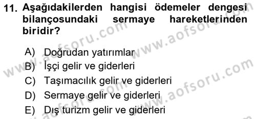 Turizm Ekonomisi Dersi 2020 - 2021 Yılı Yaz Okulu Sınav Soruları 11. Soru