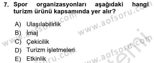 Turizm Ekonomisi Dersi 2020 - 2021 Yılı Yaz Okulu Sınav Soruları 7. Soru