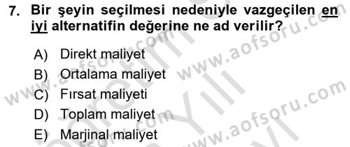 Turizm Ekonomisi Dersi Ara Sınavı Deneme Sınav Soruları 7. Soru