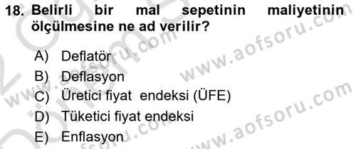 Turizm Ekonomisi Dersi 2021 - 2022 Yılı (Final) Dönem Sonu Sınav Soruları 18. Soru