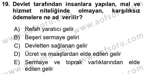 Turizm Ekonomisi Dersi 2021 - 2022 Yılı (Final) Dönem Sonu Sınav Soruları 19. Soru
