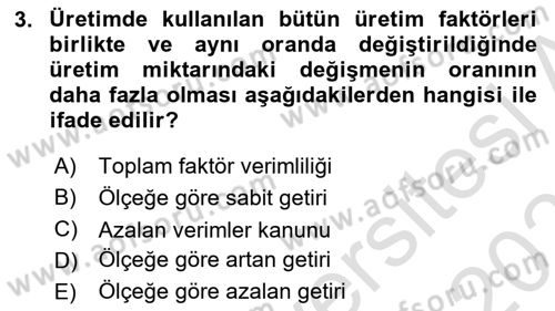 Turizm Ekonomisi Dersi 2021 - 2022 Yılı (Final) Dönem Sonu Sınav Soruları 3. Soru