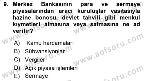Turizm Ekonomisi Dersi 2021 - 2022 Yılı (Final) Dönem Sonu Sınav Soruları 9. Soru