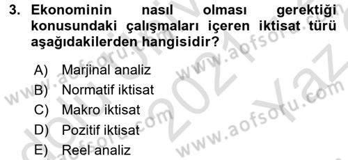 Turizm Ekonomisi Dersi 2021 - 2022 Yılı Yaz Okulu Sınav Soruları 3. Soru