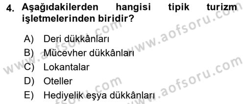Turizm Ekonomisi Dersi 2021 - 2022 Yılı Yaz Okulu Sınav Soruları 4. Soru