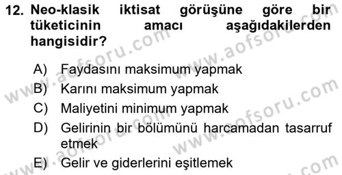 Turizm Ekonomisi Dersi 2022 - 2023 Yılı (Vize) Ara Sınav Soruları 12. Soru