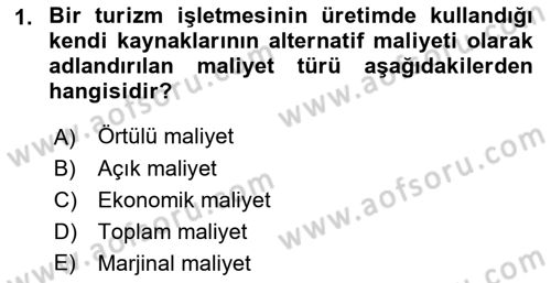 Turizm Ekonomisi Dersi 2022 - 2023 Yılı (Final) Dönem Sonu Sınav Soruları 1. Soru
