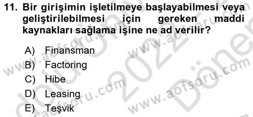Turizm Ekonomisi Dersi 2022 - 2023 Yılı (Final) Dönem Sonu Sınav Soruları 11. Soru