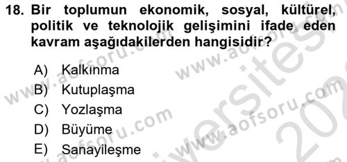 Turizm Ekonomisi Dersi 2022 - 2023 Yılı (Final) Dönem Sonu Sınav Soruları 18. Soru