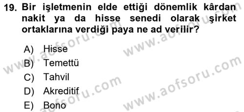 Turizm Ekonomisi Dersi 2022 - 2023 Yılı (Final) Dönem Sonu Sınav Soruları 19. Soru