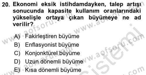 Turizm Ekonomisi Dersi 2022 - 2023 Yılı (Final) Dönem Sonu Sınav Soruları 20. Soru