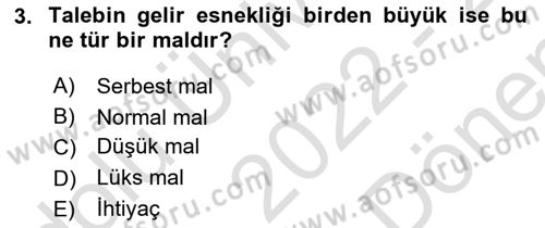 Turizm Ekonomisi Dersi 2022 - 2023 Yılı (Final) Dönem Sonu Sınav Soruları 3. Soru