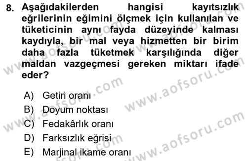 Turizm Ekonomisi Dersi 2022 - 2023 Yılı Yaz Okulu Sınav Soruları 8. Soru