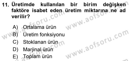 Turizm Ekonomisi Dersi Ara Sınavı Deneme Sınav Soruları 11. Soru