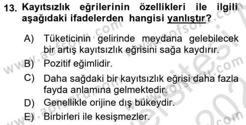 Turizm Ekonomisi Dersi Ara Sınavı Deneme Sınav Soruları 13. Soru