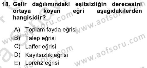 Turizm Ekonomisi Dersi Ara Sınavı Deneme Sınav Soruları 18. Soru