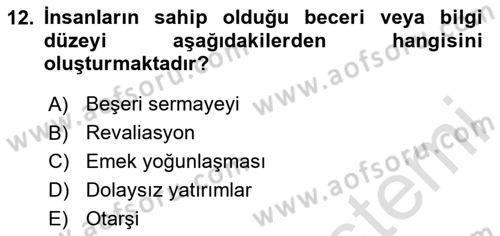 Turizm Ekonomisi Dersi 2023 - 2024 Yılı (Final) Dönem Sonu Sınav Soruları 12. Soru