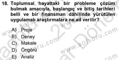Turizm Ekonomisi Dersi 2023 - 2024 Yılı (Final) Dönem Sonu Sınav Soruları 18. Soru