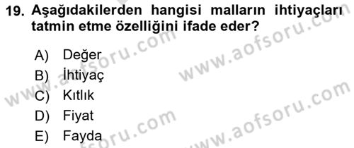 Turizm Ekonomisi Dersi 2023 - 2024 Yılı (Final) Dönem Sonu Sınav Soruları 19. Soru