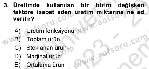 Turizm Ekonomisi Dersi 2023 - 2024 Yılı (Final) Dönem Sonu Sınav Soruları 3. Soru