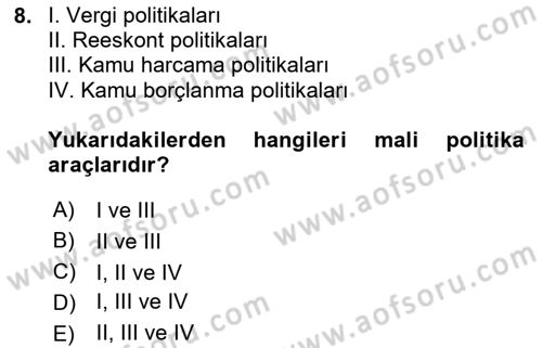 Turizm Ekonomisi Dersi 2023 - 2024 Yılı (Final) Dönem Sonu Sınav Soruları 8. Soru