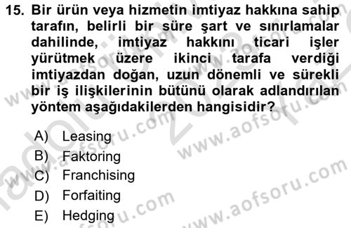 Turizm Ekonomisi Dersi 2023 - 2024 Yılı Yaz Okulu Sınav Soruları 15. Soru