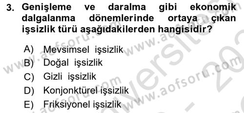 Turizm Ekonomisi Dersi 2023 - 2024 Yılı Yaz Okulu Sınav Soruları 3. Soru