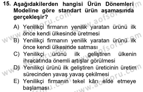 Uluslararası İktisat Dersi 2012 - 2013 Yılı (Vize) Ara Sınav Soruları 15. Soru