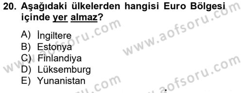 Uluslararası İktisat Dersi 2012 - 2013 Yılı (Vize) Ara Sınav Soruları 20. Soru