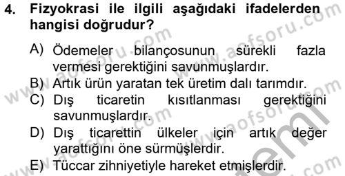 Uluslararası İktisat Dersi 2012 - 2013 Yılı (Vize) Ara Sınav Soruları 4. Soru