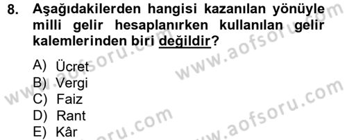 Uluslararası İktisat Dersi 2012 - 2013 Yılı (Vize) Ara Sınav Soruları 8. Soru