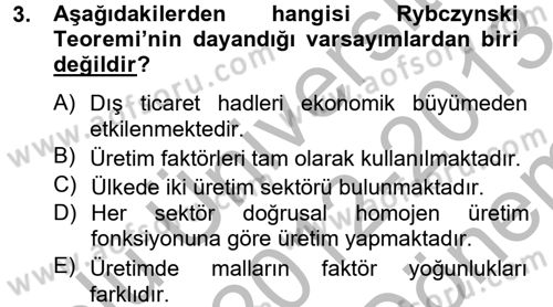 Uluslararası İktisat Dersi 2012 - 2013 Yılı (Final) Dönem Sonu Sınav Soruları 3. Soru