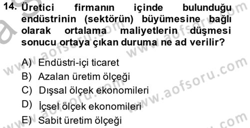 Uluslararası İktisat Dersi 2013 - 2014 Yılı (Vize) Ara Sınav Soruları 14. Soru