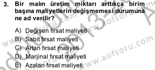 Uluslararası İktisat Dersi 2013 - 2014 Yılı (Vize) Ara Sınav Soruları 3. Soru