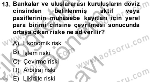 Uluslararası İktisat Dersi 2013 - 2014 Yılı (Final) Dönem Sonu Sınav Soruları 13. Soru