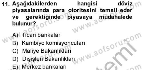 Uluslararası İktisat Dersi 2014 - 2015 Yılı (Final) Dönem Sonu Sınav Soruları 11. Soru