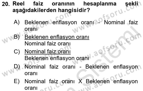 Uluslararası İktisat Dersi 2015 - 2016 Yılı (Final) Dönem Sonu Sınav Soruları 20. Soru