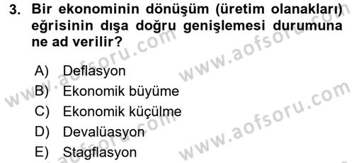 Uluslararası İktisat Dersi 2015 - 2016 Yılı Tek Ders Sınavı 3. Soru