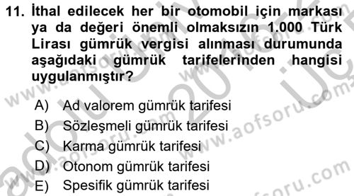 Uluslararası İktisat Dersi 2016 - 2017 Yılı 3 Ders Sınav Soruları 11. Soru