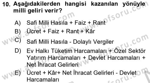 Uluslararası İktisat Dersi 2016 - 2017 Yılı (Vize) Ara Sınav Soruları 10. Soru