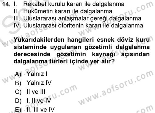 Uluslararası İktisat Dersi 2016 - 2017 Yılı (Final) Dönem Sonu Sınav Soruları 14. Soru