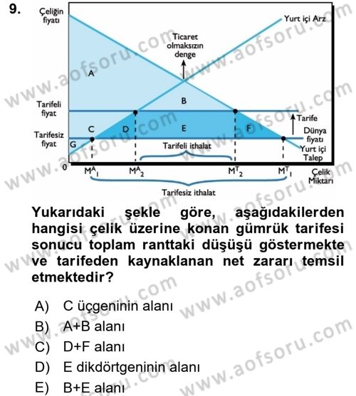 Uluslararası İktisat Dersi 2016 - 2017 Yılı (Final) Dönem Sonu Sınav Soruları 9. Soru