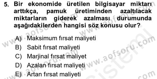 Uluslararası İktisat Dersi 2017 - 2018 Yılı (Vize) Ara Sınav Soruları 5. Soru