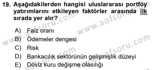 Uluslararası İktisat Dersi 2021 - 2022 Yılı (Vize) Ara Sınav Soruları 19. Soru