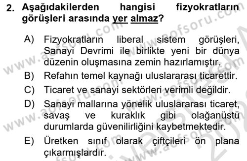 Uluslararası İktisat Dersi 2021 - 2022 Yılı (Vize) Ara Sınav Soruları 2. Soru